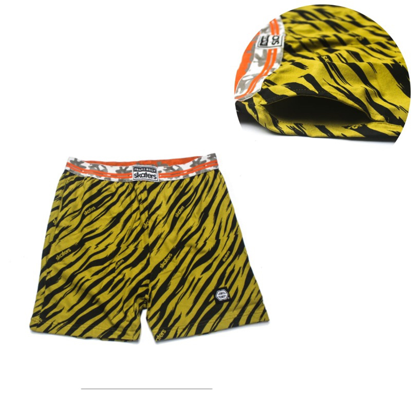 Boxer Printing Skaters Hitam Kuning WH022