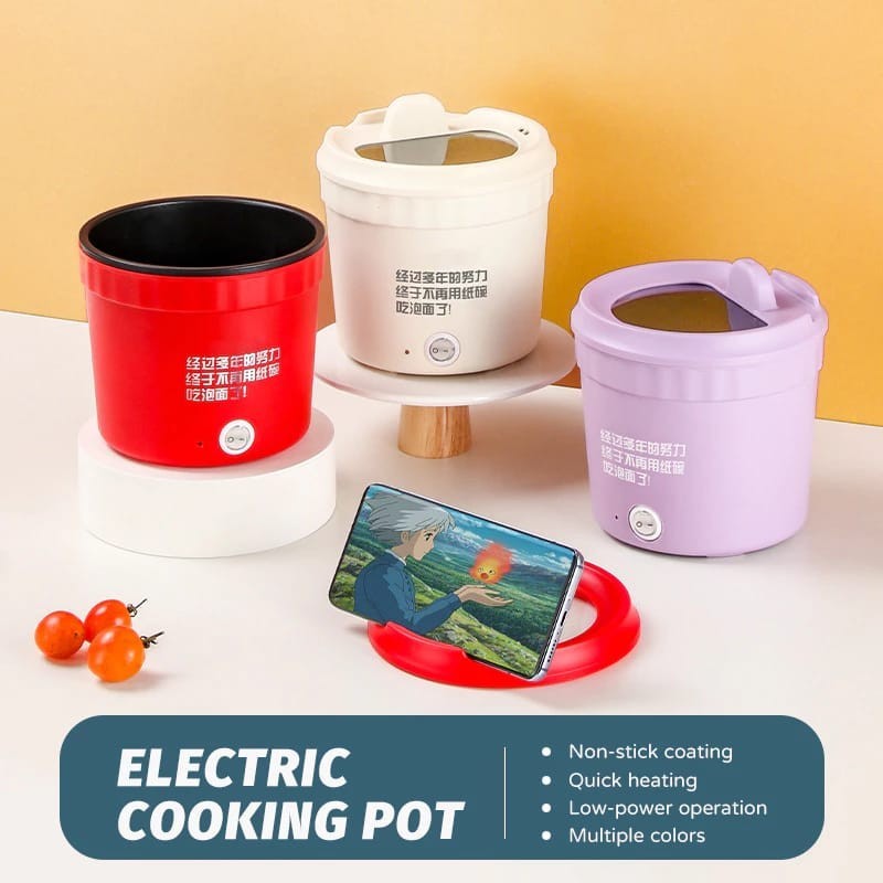 Panci masak elektrik Mini 1,2 L, panci pemasak nasi anti lengket Mini asrama siswa rumah tangga mult