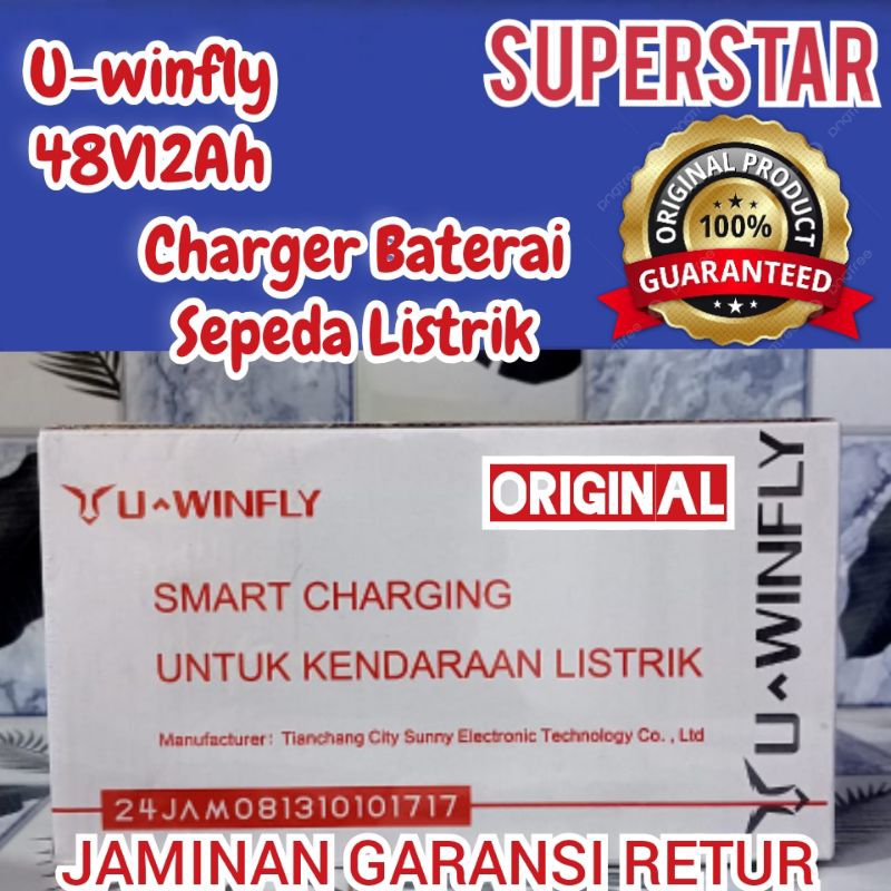 48V12Ah U-Winfly pengisi daya Baterai Sepeda Listrik Original