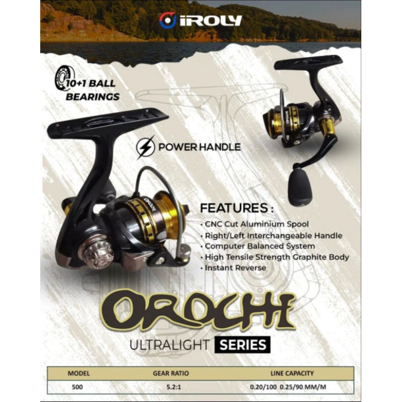 reel iroly orochi 500 power hendel