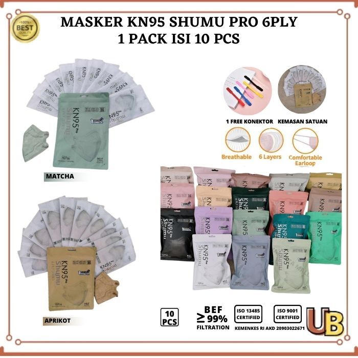 Masker KN95 SHUMU Premium Masker 6ply Series Dewasa 10pcs/Pack UDB