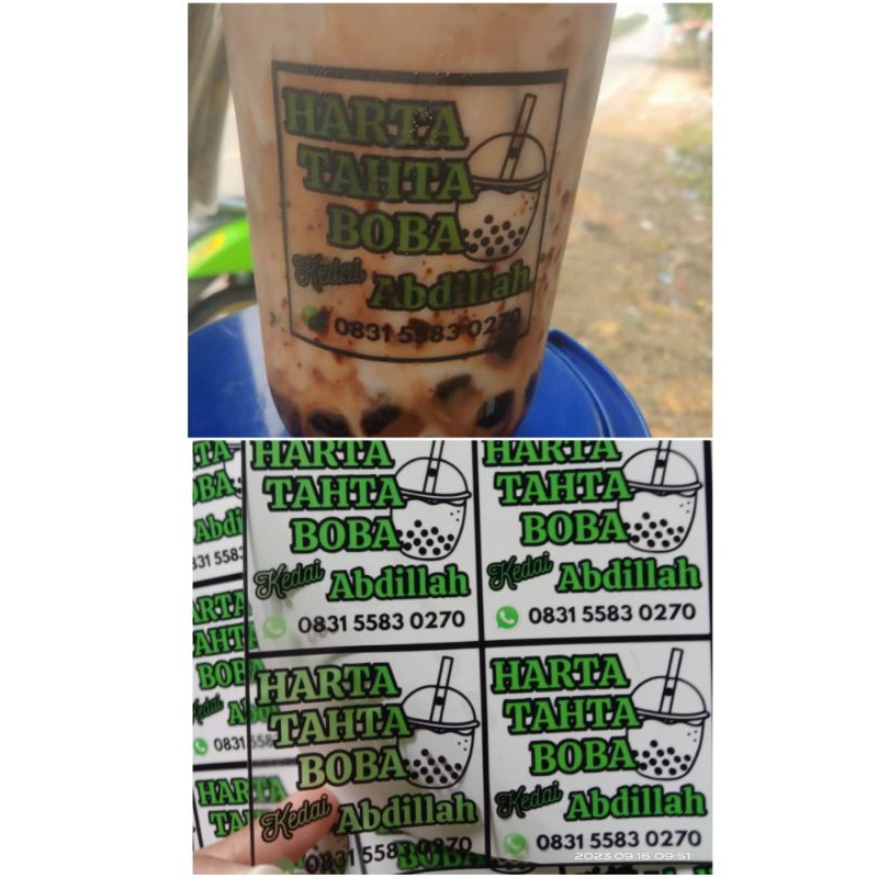 Stiker Transparant Untuk Di Gelas Minuman