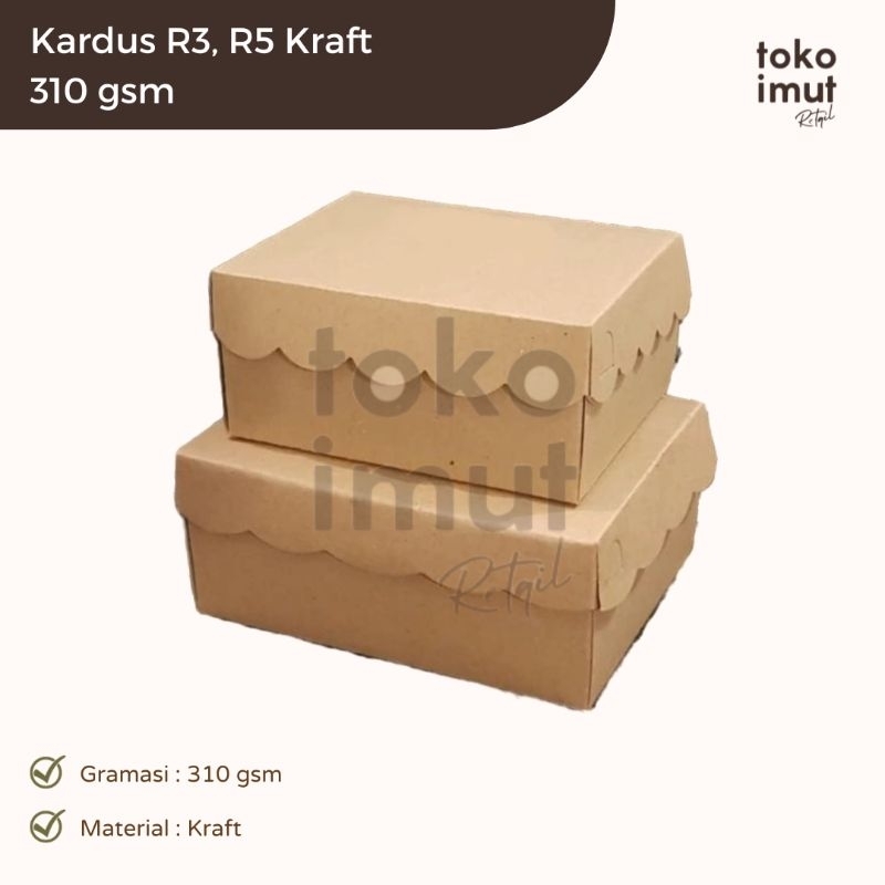 

[TEBAL 310 GSM] KARDUS KUE R5, R3 KRAFT TEBAL 310 GSM