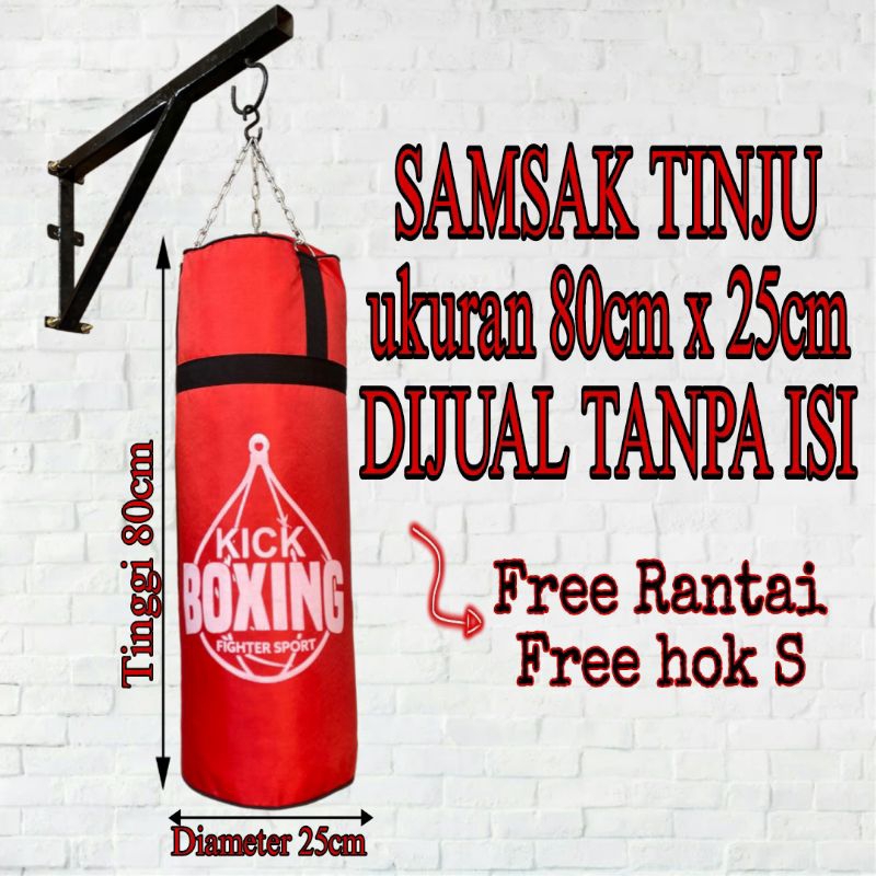 Samsak tinju muaythai MMA boxing bisa cod 100℅ ukuran 80cm tanpa isi