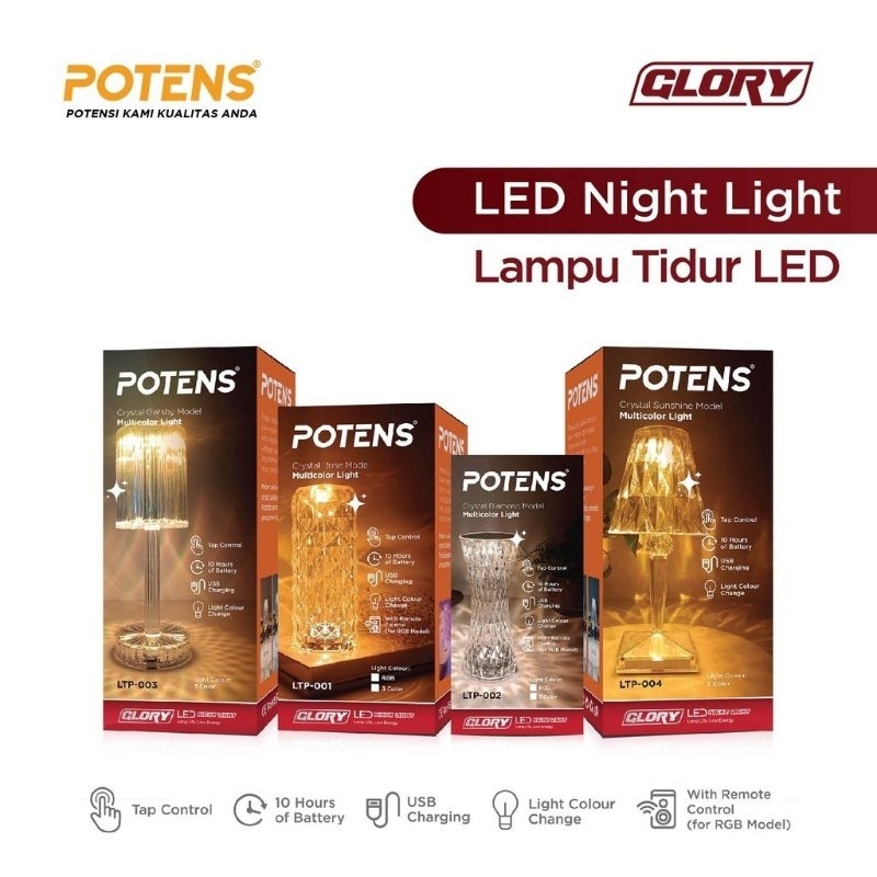 Lampu Kristal Potens LTP002  - Lampu Hias Lampu Meja Led RGB