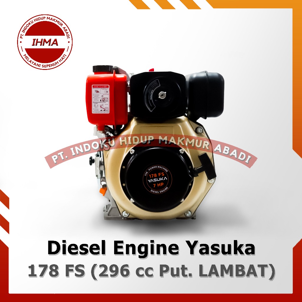 Diesel Engine Yasuka 178 FS - Mesin Penggerak Serbaguna Putaran Lambat