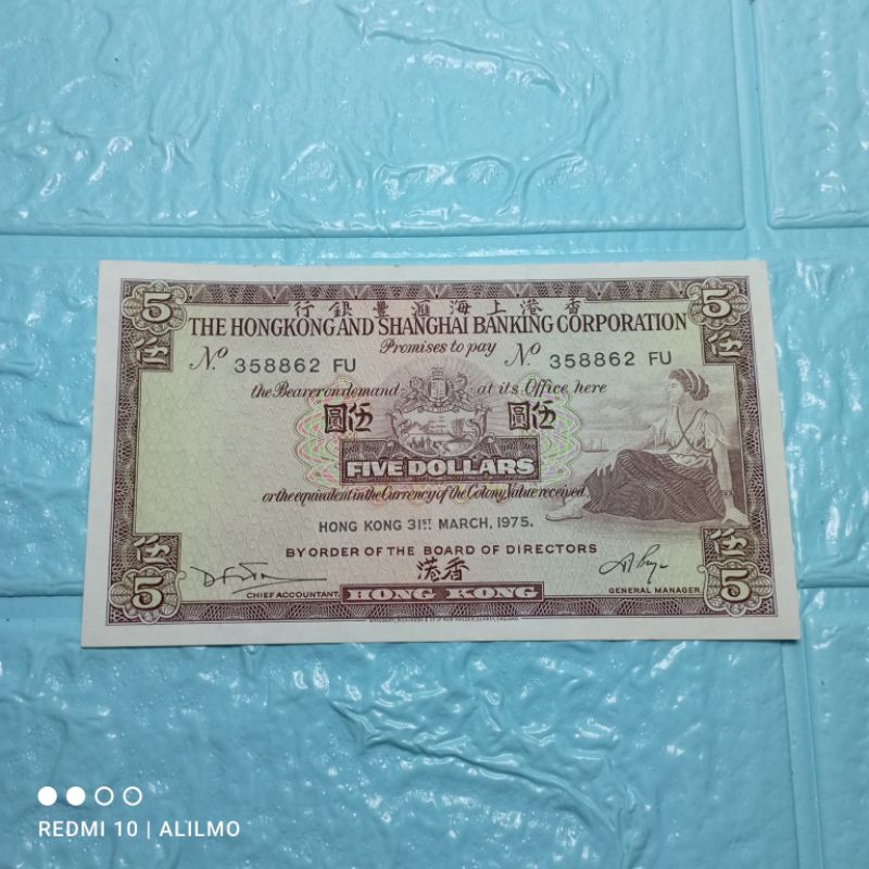 5 dollar negara hongkong tahun 1975 358862 FU