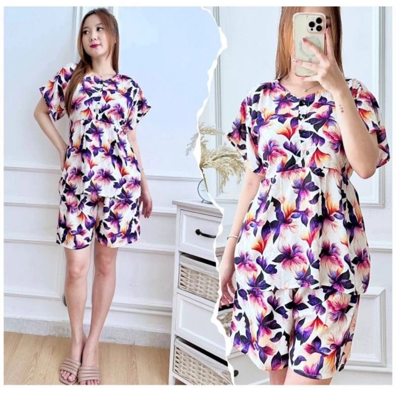 Daster Baju Bali Orina Pendek LD 110/XL Kain Adem
