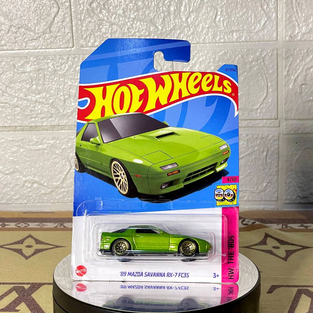 HOTWHEELS MAZDA SAVANA RX-7 FC35 HIJAU HITAM DIECAST MOBIL MAINAN ANAK
