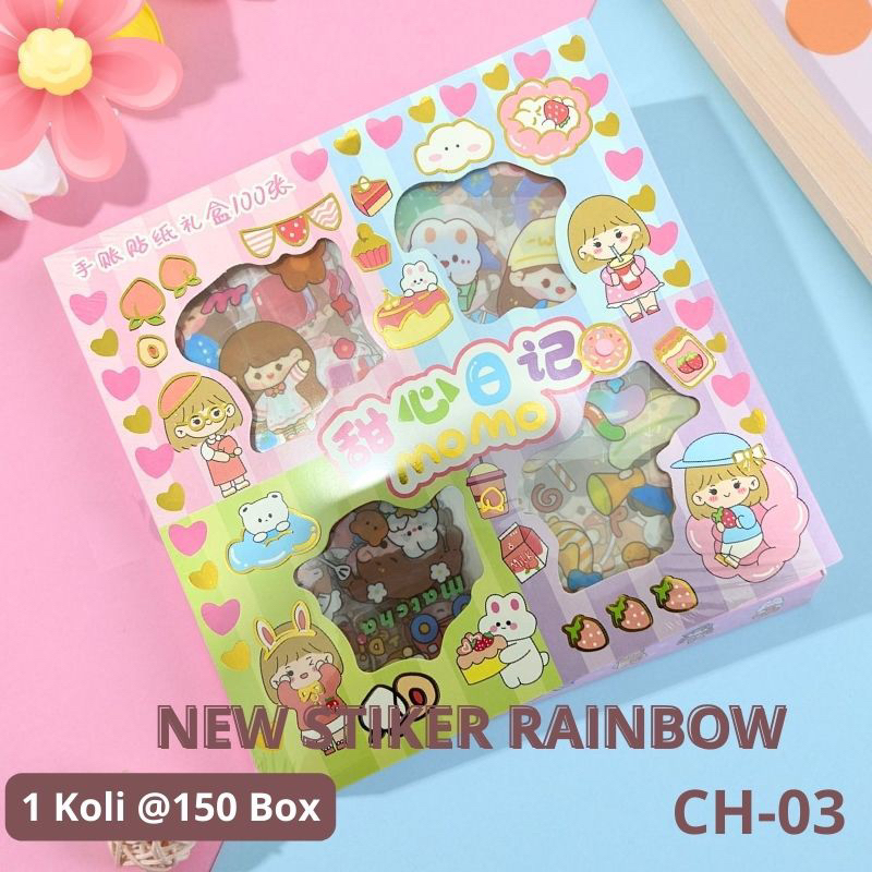 

STIKER MOMO MOUSON RAINBOW ( ISI 100pcs) 4 WARNA / STIKER MOMO MIX WARNA WATERPROOF