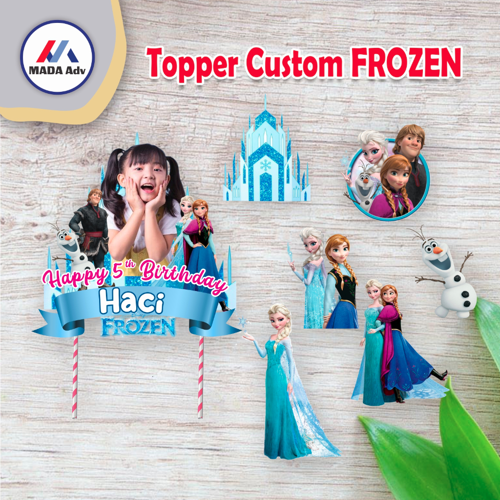 Topper Cake Kue Frozen Elsa/ Topper Cake Kue Murah/ Topper Cake Kue Nama & Foto / Topper Cake Kue Ka
