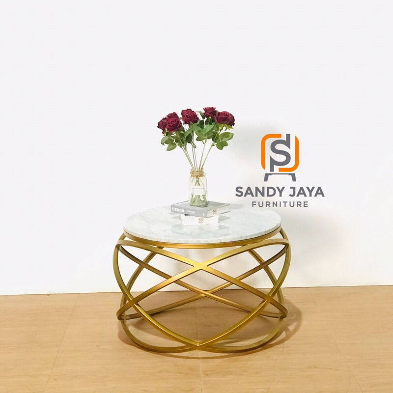 meja tamu bulat marmer parabola, meja marmer bulat marmer putih