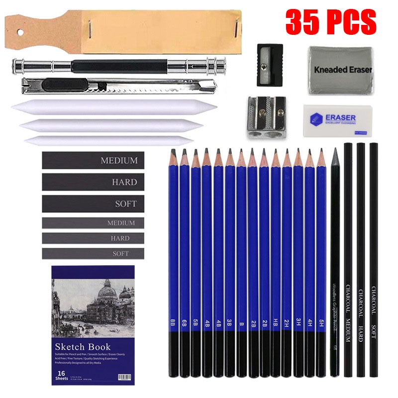 

sg 35PCS/Set Sketch Pencil Pisau Penghapus Dan Pensil/Set Alat Menggambar/Gambar untuk Keperluan