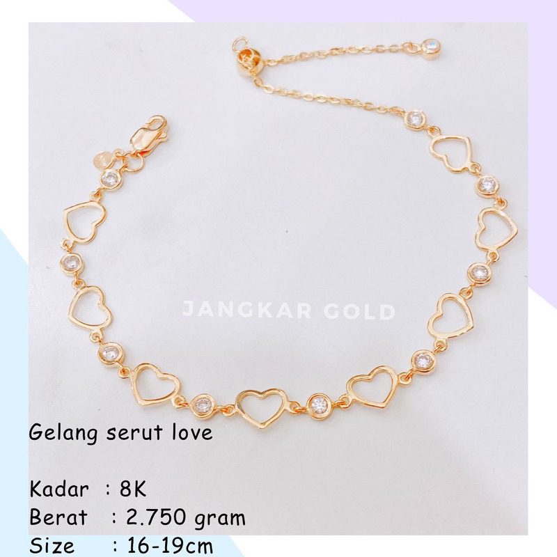 GELANG EMAS SERUT LOVE HATI 8K 2.750GR