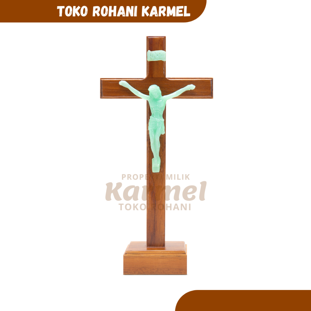 SALIB DUDUK KATOLIK KORPUS FOSFOR / SALIB MEJA KATOLIK / PATUNG SALIB / SALIB ALTAR / SALIB FOSFOR