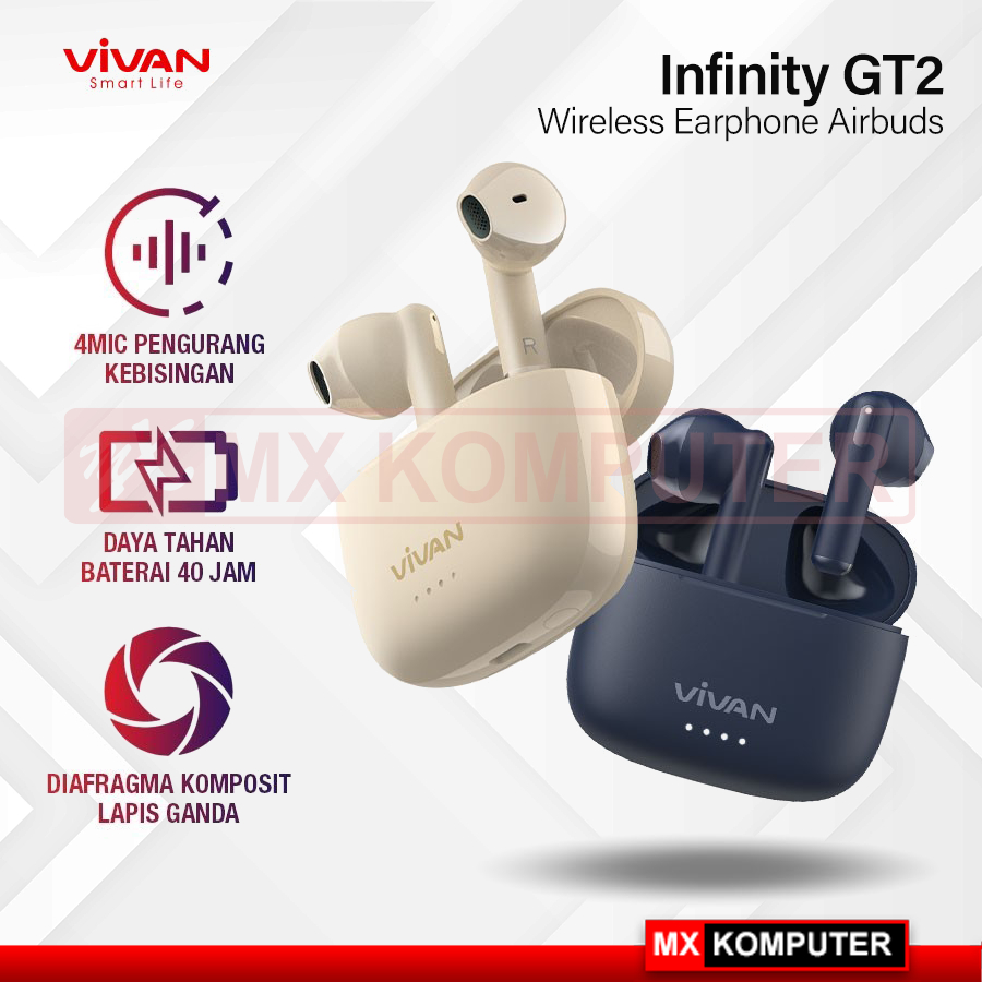 Vivan Infinity GT2 Headset Earbuds TWS Bluetooth IPX4 Waterproof