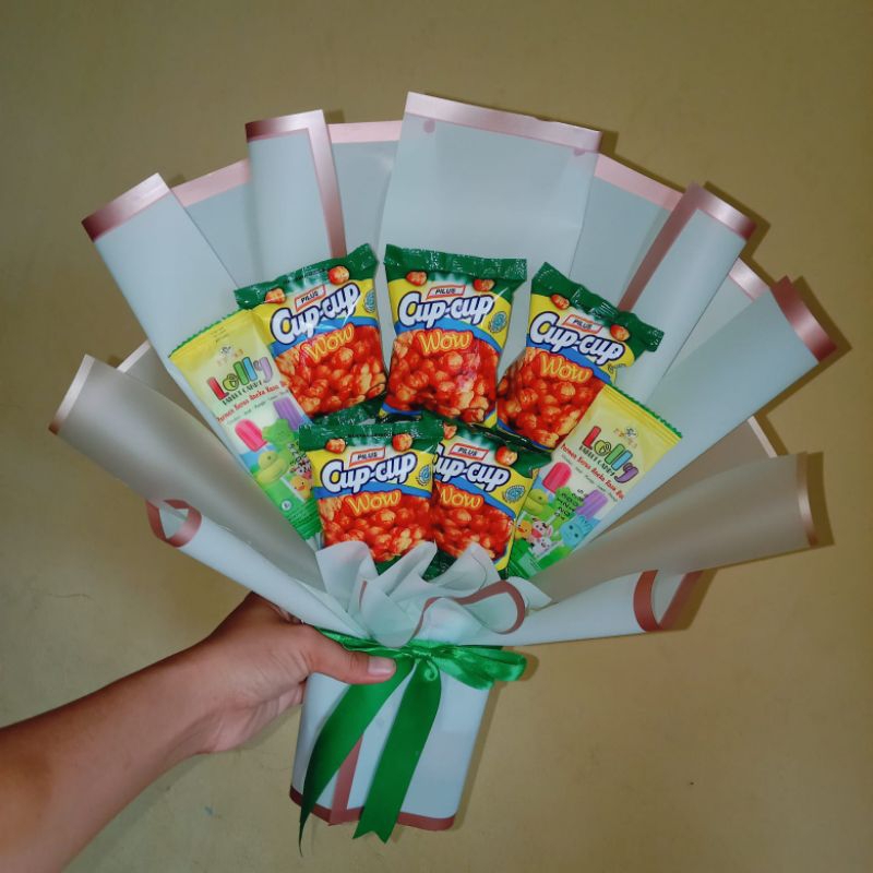Rintish bouquet snack | buket hadiah free kartu ucapan