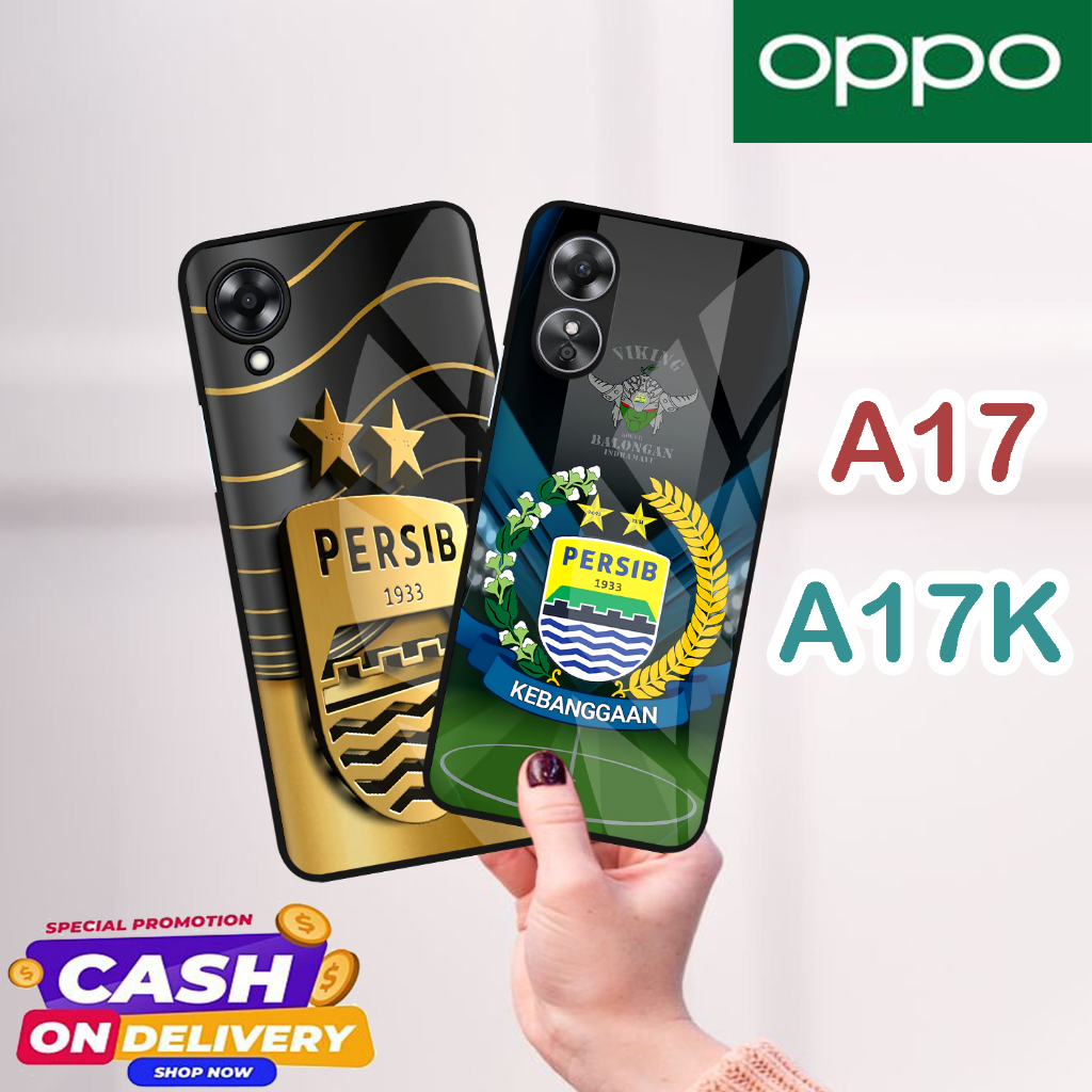 |CS02| CASE GLOSSY OPPO A17 | OPPO A17K |  Case Kekinian Case Lucu Motif PERSIB