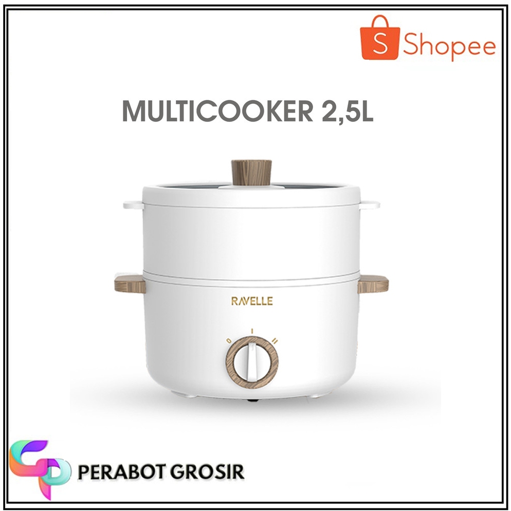 Ravelle Panci Listrik Multicooker - Panci Portable Multifungsi 2.5L
