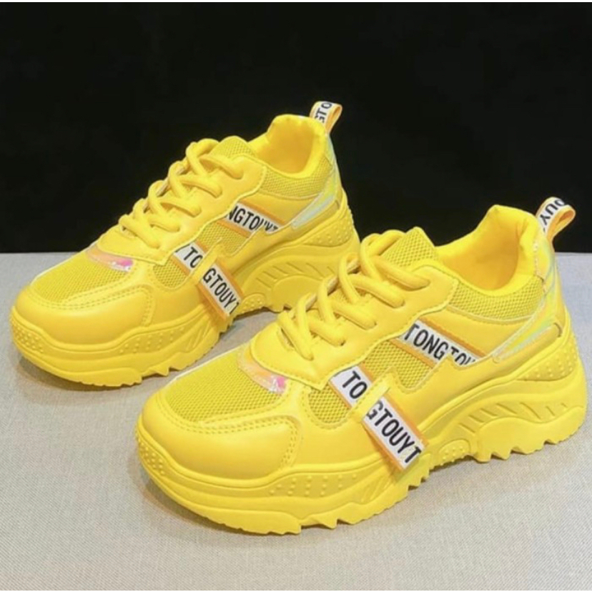 SR Sepatu Sneakers Korea TONGTOUY Wanita Sepatu Sneakers Kasual Cewek