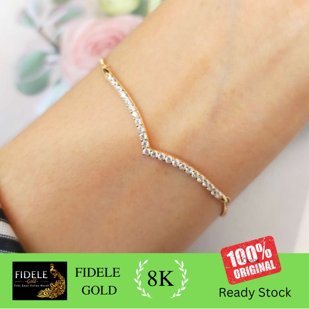 Gelang Aurel Nagita Slavina Gelang Emas asli GELANG EMAS KADAR MUDA 8K/375