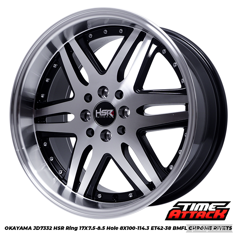 Velg Mobil Yaris Livina R17 HSR WHEEL Tipe OKAYAMA Ring 17 - TIME ATTACK BOGOR