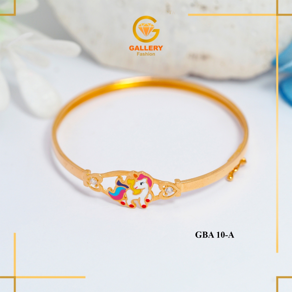GELANG ANAK EMAS ASLI KADAR 300/6KARAT DAN 375/8KARAT KODE GBA 10A MODEL KUDA PONI UNICORN CANTIK LU