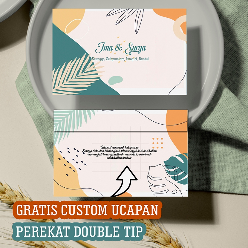 

Amplop Kondangan Custom uk. 15,2 x 9,5 cm (sedang) + Perekat dan Kertas tebal 150gsm Anti Luntur