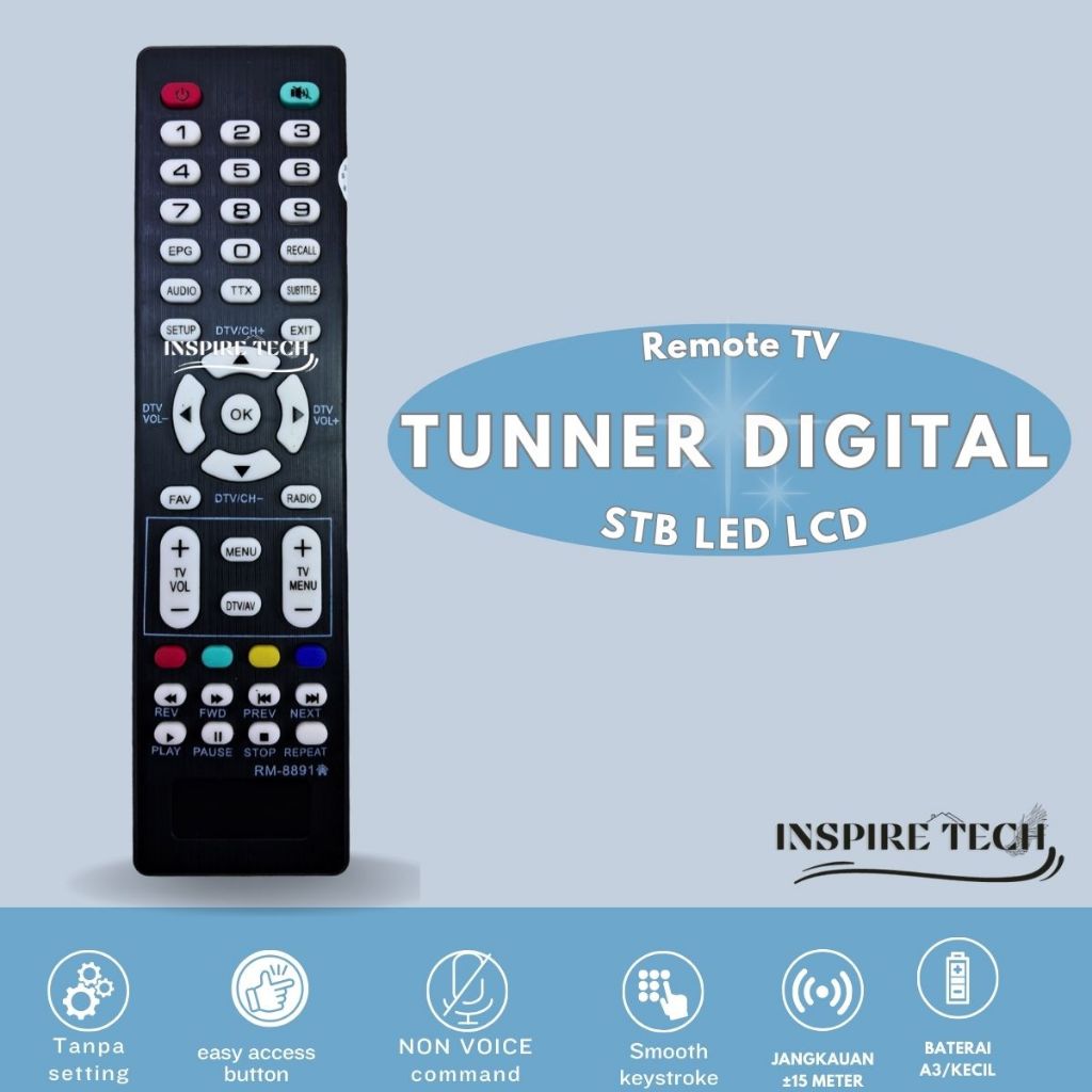 Remot Remote Multi Universal Stb Tunner Tv Digital LED LCD WCOM Type RM-8891
