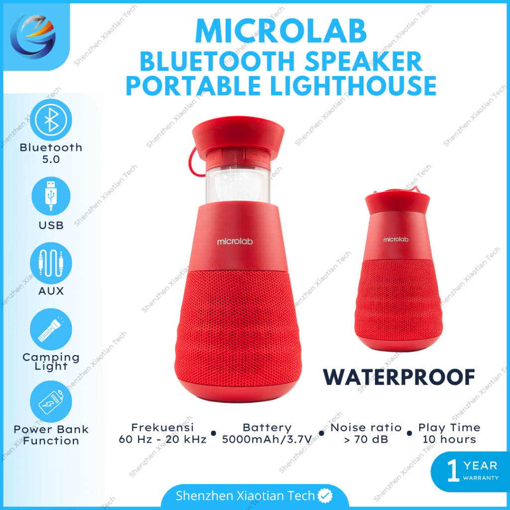 Speaker Microlab Lighthouse Speaker Camping Portable Wireless Bluetooth | Speaker TWS Bluetooth Wate