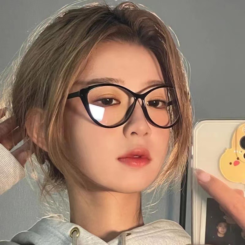 DOMMO - D6125 Kacamata Anti Radiasi F5538 / Kacamata Korea Wanita / Cat Eye Eyeglasses / Kacamata Wanita Gaya Retro / Kacamata Anti UV-4