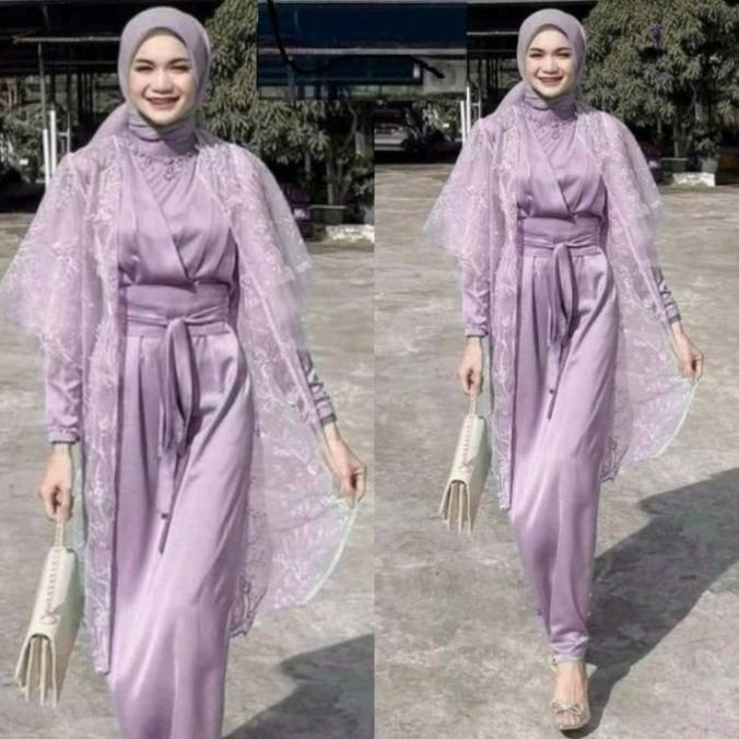LUCIA Dress Kondangan Wanita Muslim Brukat Premium