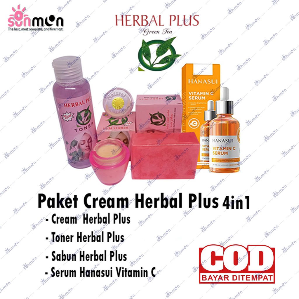 Paket Cream  Toner + Sabun Herbal Plus   dan Serum Hanasui Vitamin C Original BPOM