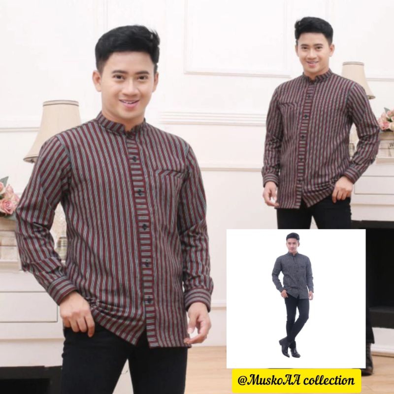 BAJU ADAT JAWA BAJU TRADISIONAL KEMEJA LURIK TENUN TERMURAH