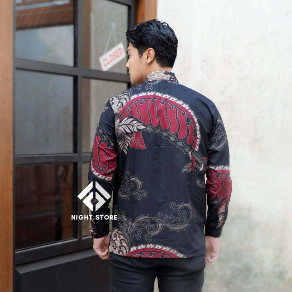 Kemeja batik pria lengan panjang terlaris baju batik modern