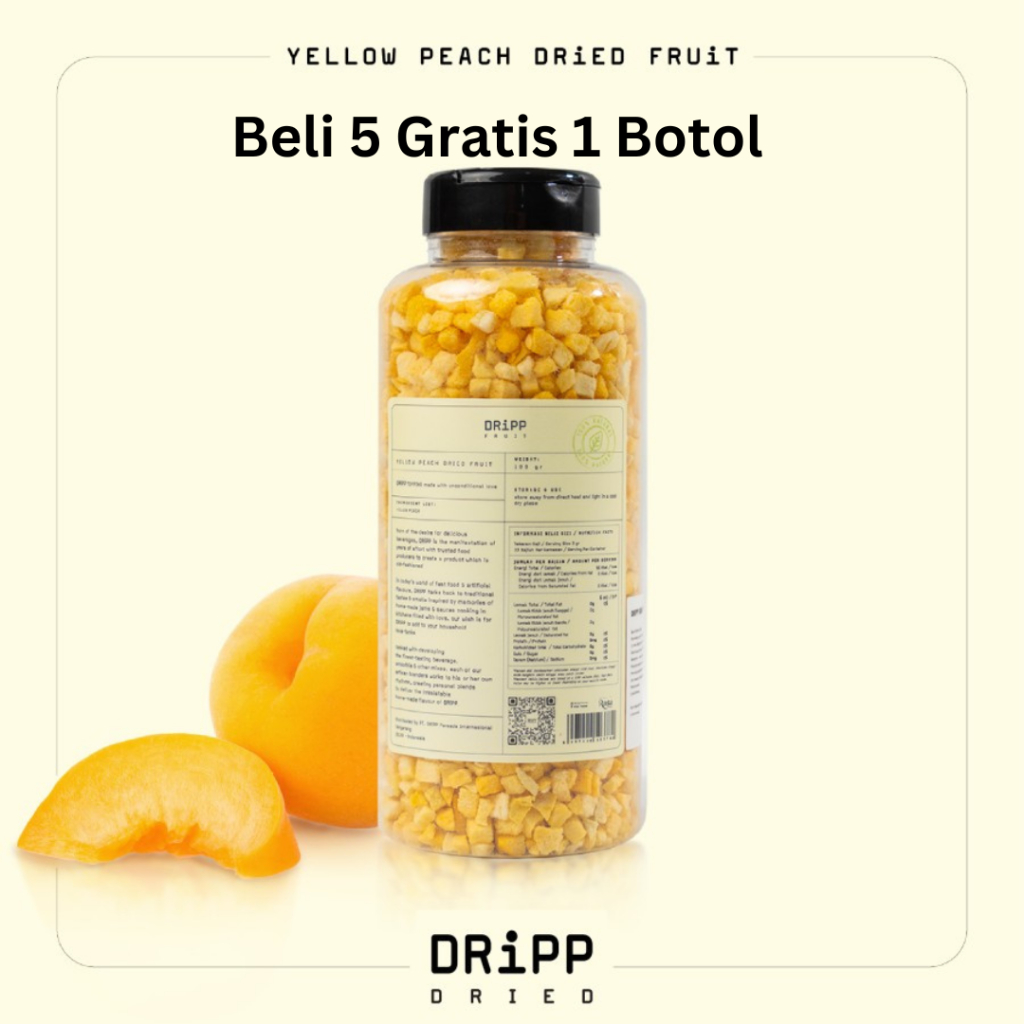 

DRiPP Dried Fruit Yellow Peach 100 gr - Buah Kering Peach Kuning Topping Minuman