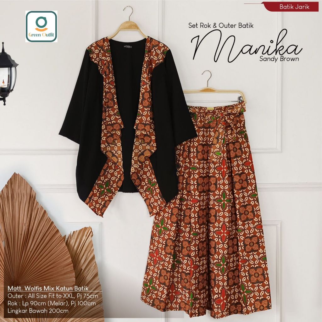 manika set rok outer wolfis batik  ld 112 stelan setelan oneset pakaian baju bluss blus bluse jumbo 
