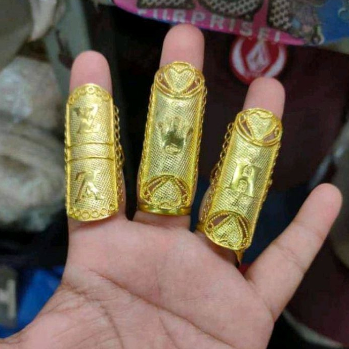 Cincin Panjang Sepuhan Lapis Emas Murni 24K Dubai Jodha