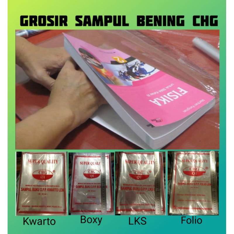 

GROSIR 600 LEMBAR 12 PAK SAMPUL BUKU TULIS CHG Q1 SUPER QUALITY PUTIH BENING TRANSPARAN LEM KECIL BESAR BOXY KWARTO FOLIO LKS