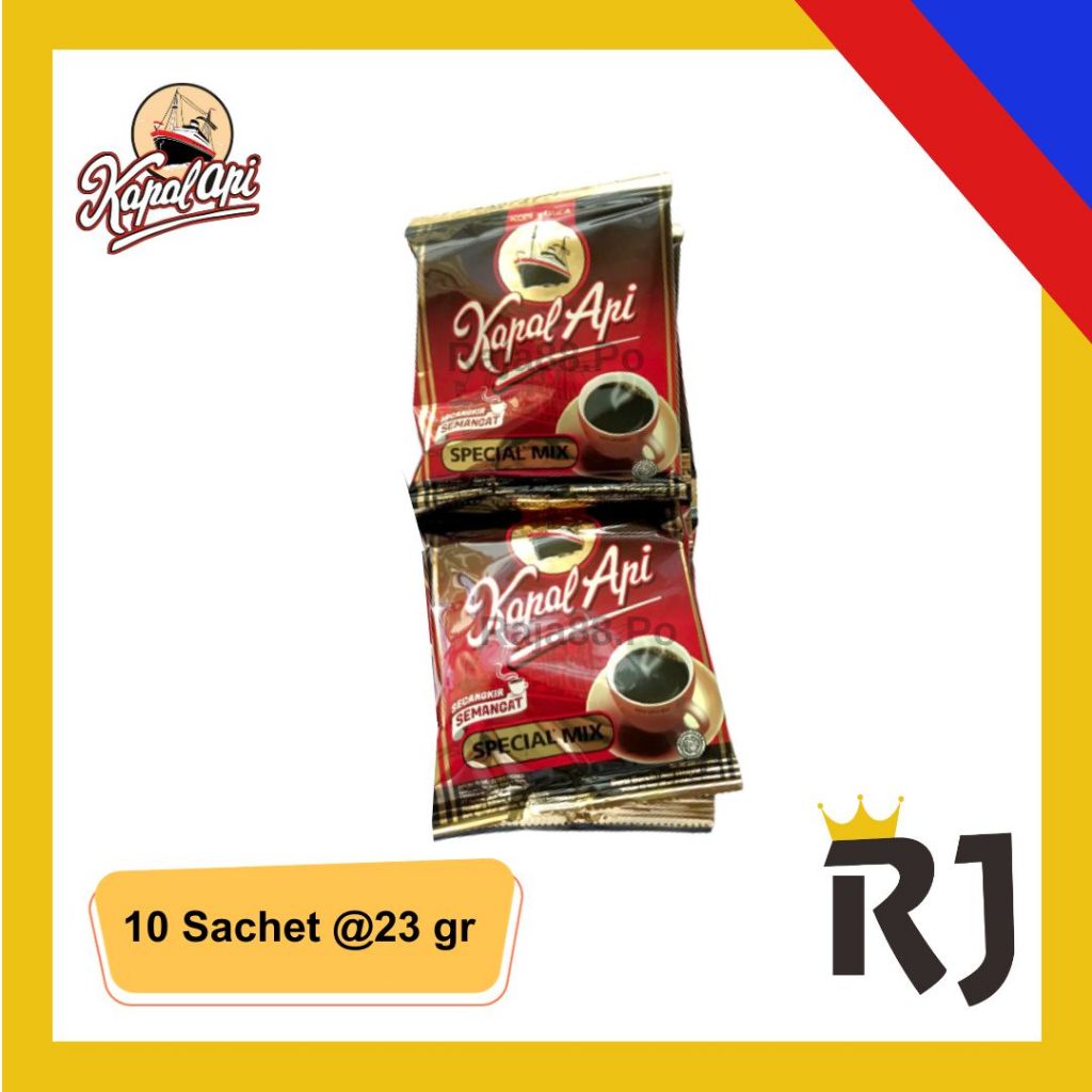 

Kopi Kapal Api Spesial Mix Kopi+Gula Renteng (10 Sachet @23 gram)