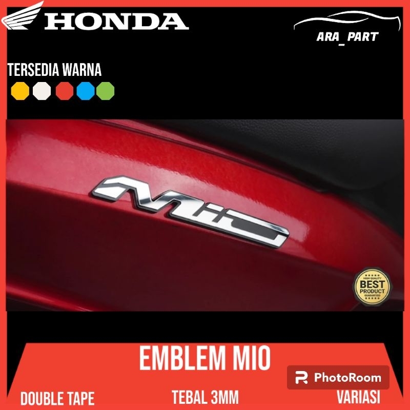 EMBLEM MIO SPORTY TIMBUL ATAU LOGO MIO SMILE/AKSESORIS TULISAN MIO
