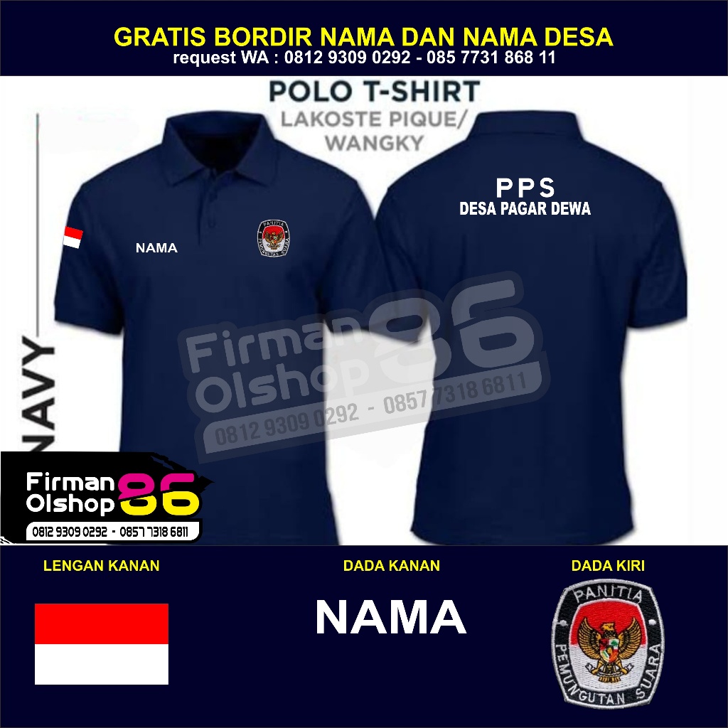 Kaos PPS baju PPS seragam PPS Polo shirt PPS kaos kerja PPS baju kerja PPS polos shirt seragam kerja