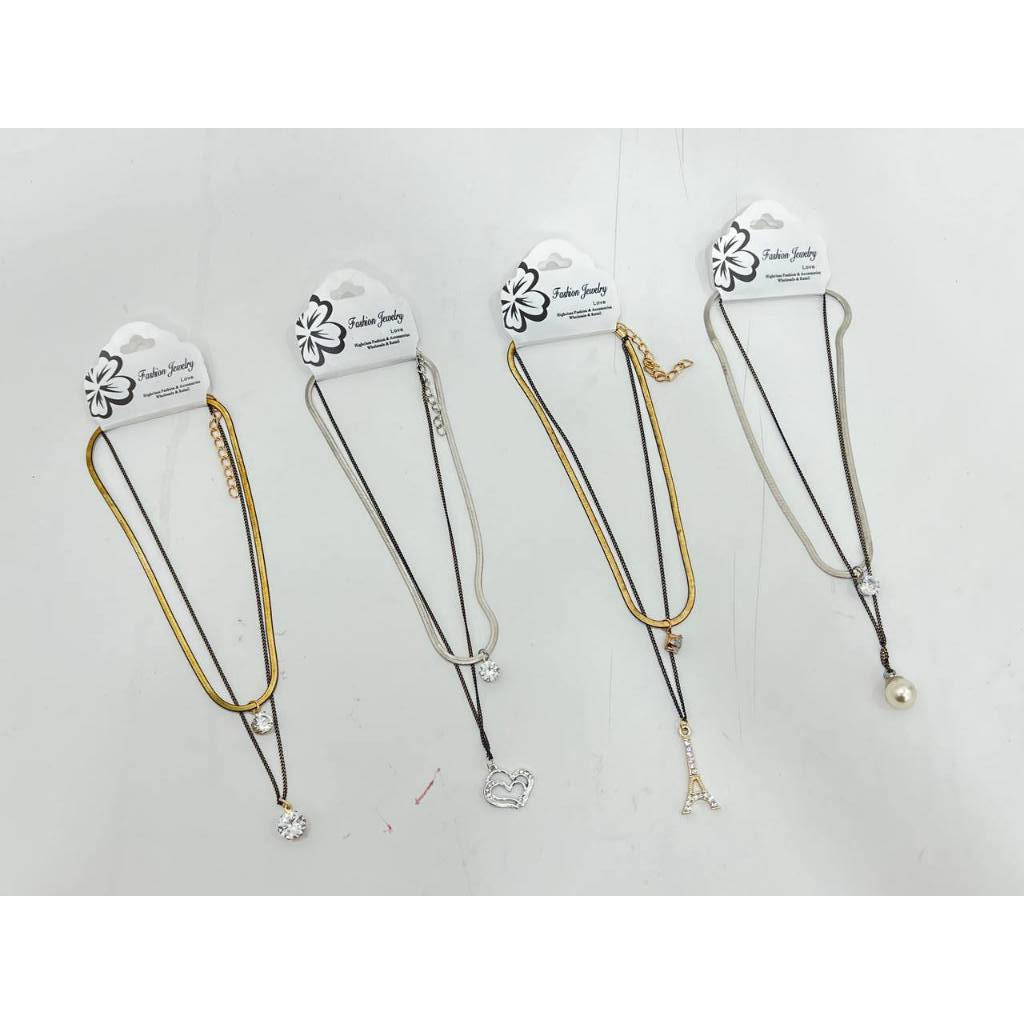 Kalung Fasihon Jewelry Titanium Wanita Model Gepeng