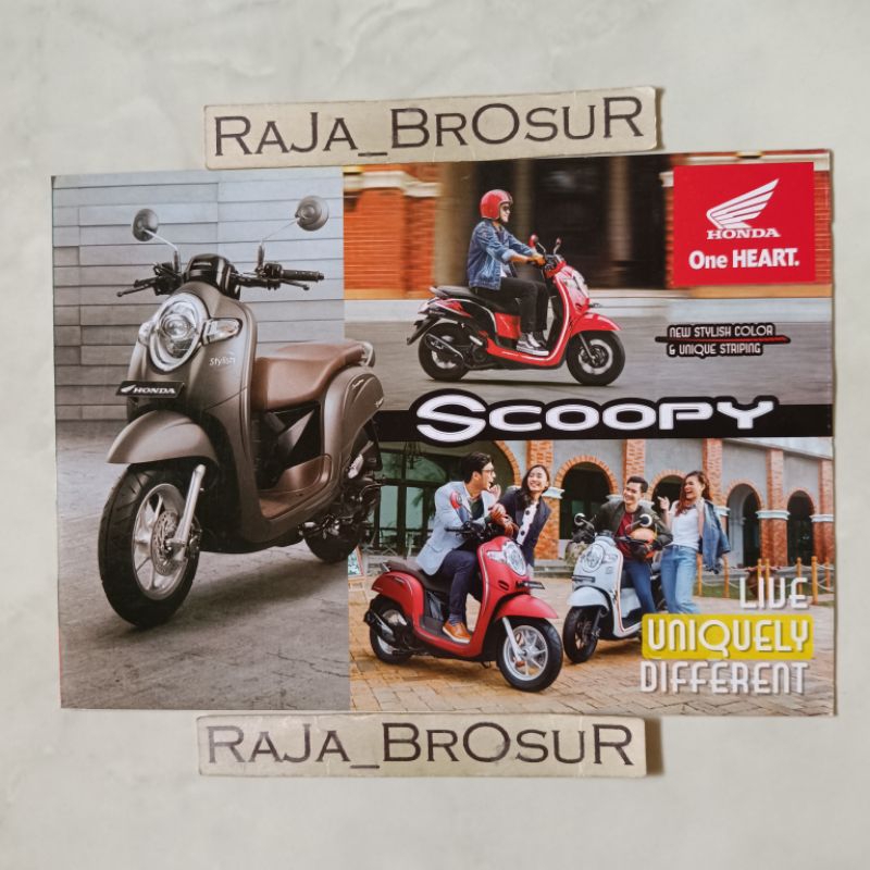 Poster brosur katalog leaflet Honda Scoopy ESP Idling Stop PGM FI Injeksi 2018