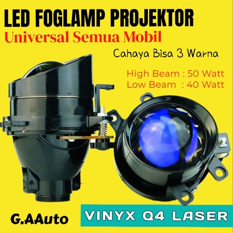 Foglamp Projector Biled Vinyx Q4 Laser Lampu Kabut Mobil 3 Inch Vinyx Q4 3 Warna Q4 1 Warna Q4 Laser