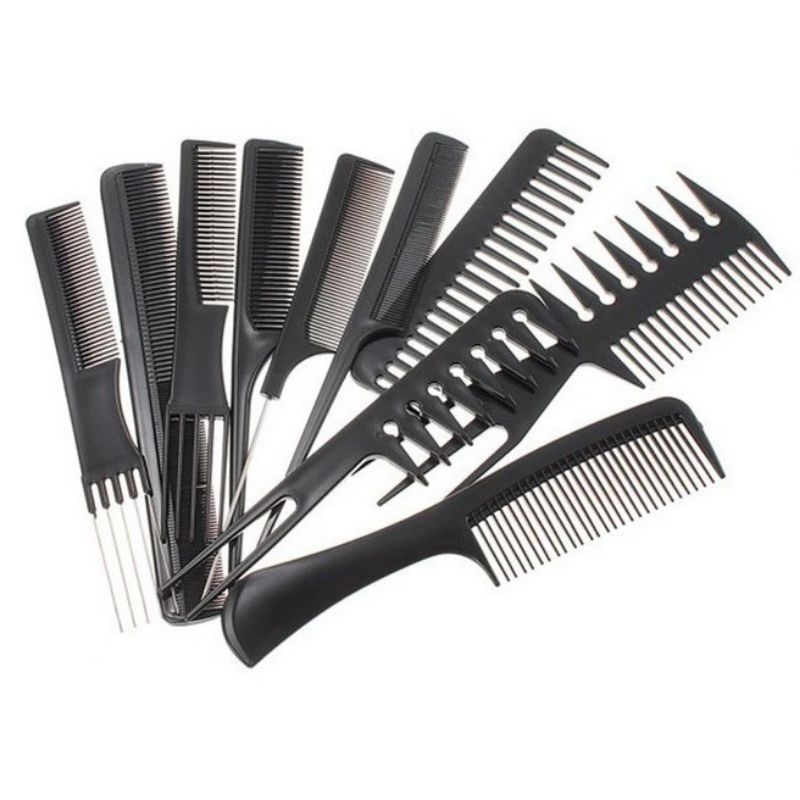 Paket Sisir Isi 10 Pcs Murah Sisir Alat Cukur RAMBUT Sisir Salon Barber Pangkas Rambut