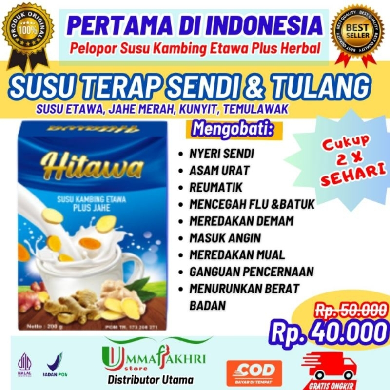 

HITAWA Susu Kambing Etawa Plus Jahe Herbal Menyehatkan Sendi dan Tulang serta Memperkuat Sistem Kekebalan Tubuh Cocok untuk Laki Laki dari Semua Usia