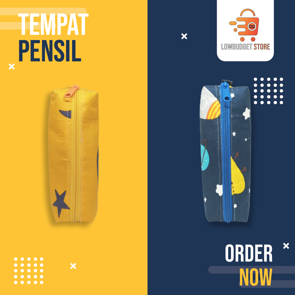 

Tempat pensil motif bentuk persegi panjang bahan kain