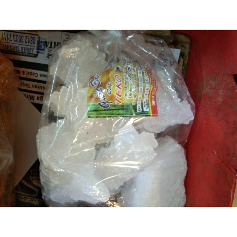 

Gula batu putih dapat dibuat minuman segar500gr dan 1000gr