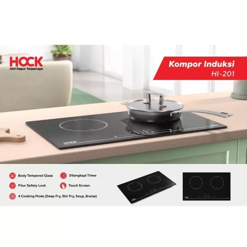 Hock Kompor Induksi HI-201 Tanam Tempered Glass / Kaca